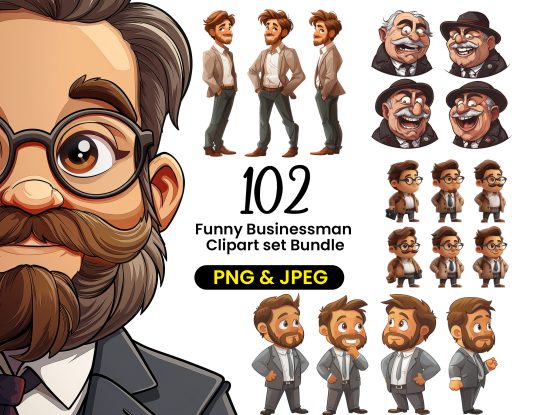 Funny Businessman Clipart set